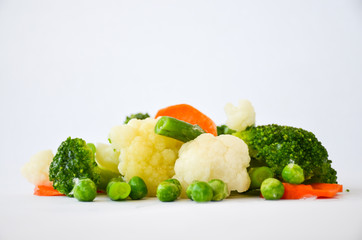  Useful vegetables on a white background