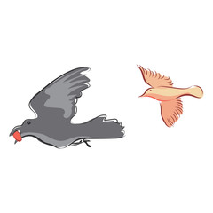 graphic design editable for your design, hand drawn bird on white background. vector illustration.