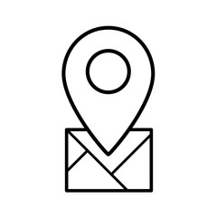 SImple isolated vector location pin icon with straight roads