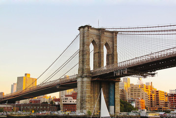 New York. View on one of the bridges in Manhattan. View on Manhattan 