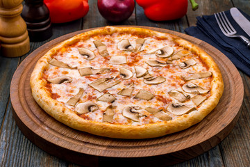 pizza with mushrooms