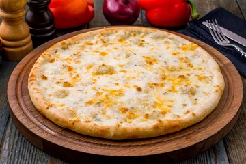 Crédence de cuisine en verre imprimé Pizzeria Pizza Quattro formaggi