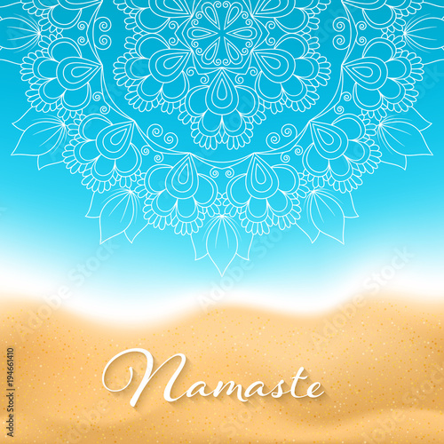 Flyer Or Brochure Template With Hand Drawn Mandala Pattern On