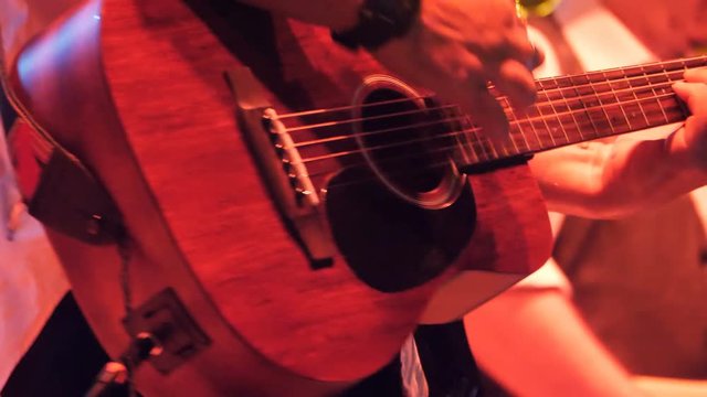 Guitarist playing classic guitar at concert-30 August 2017, Treviso,italy 