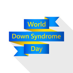 Ribbon for world Down Syndrome day. Vector illustration.