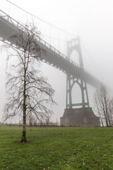St. John's Bridge in Fog