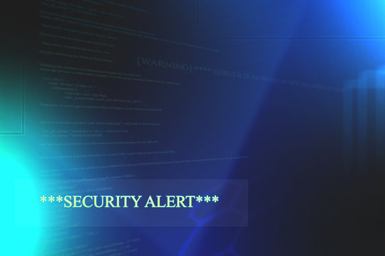 Security alert on a computer system and server