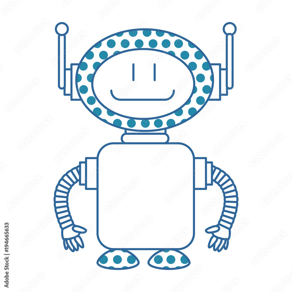 Poster technological robot character icon vector illustration design