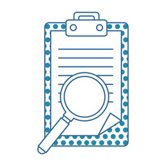 checklist document with magnifying glass vector illustration design