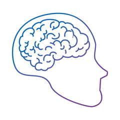 human profile with brain vector illustration design