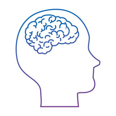 human profile with brain vector illustration design