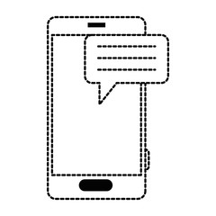 smartphone device with speech bubble vector illustration design