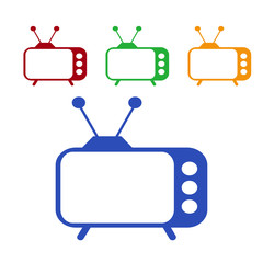 Tv Icon in trendy flat style isolated