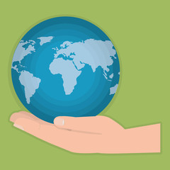 go green world planet vector illustration design