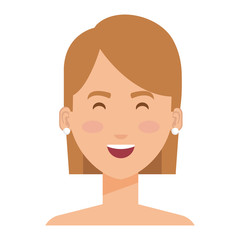 beautiful and young woman shirtless character vector illustration design