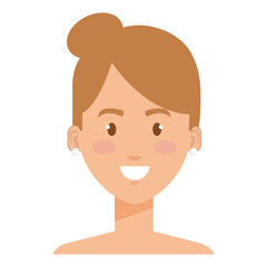 beautiful and young woman shirtless character vector illustration design