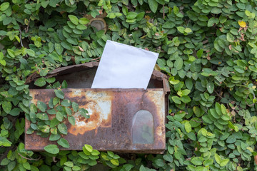 Old mailbox of house.
