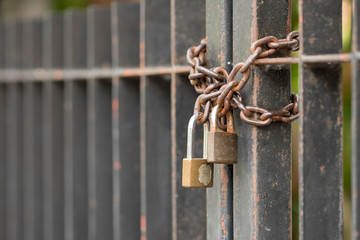 Rust key and chain for protection.