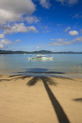 Landscape of Port Barton beach. The island of Palawan. Philippines.