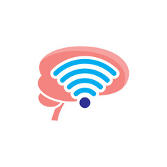 Wifi Brain Logo Icon Design