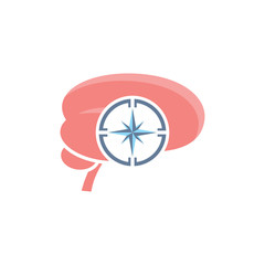 Compass Brain Logo Icon Design