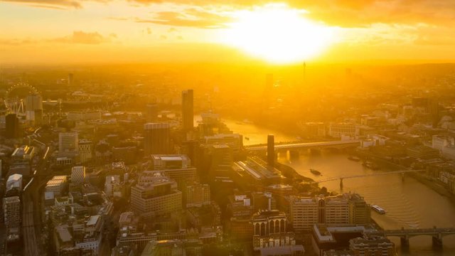West London in sunlight with London Eye in the backgrounds.