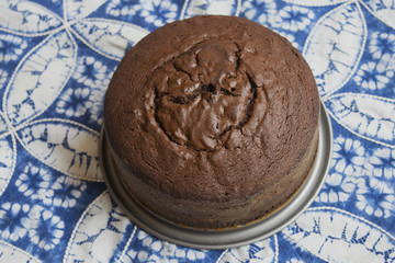 homemade chocolate sponge cake
