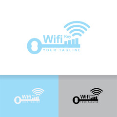 blue wifi key logo