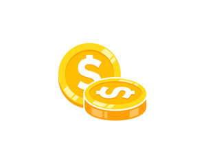Coin Icon Logo Design Element