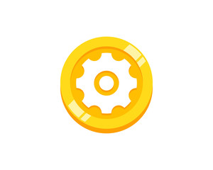 Coin Gear Icon Logo Design Element