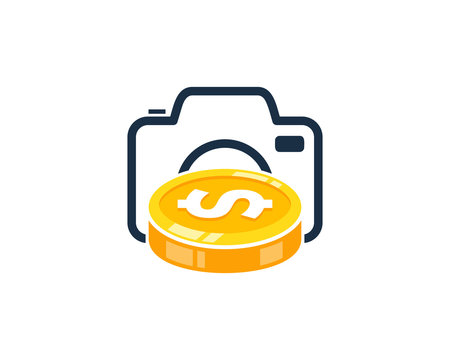 Photo Coin Icon Logo Design Element