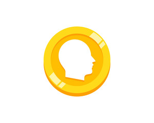 Coin Head Icon Logo Design Element