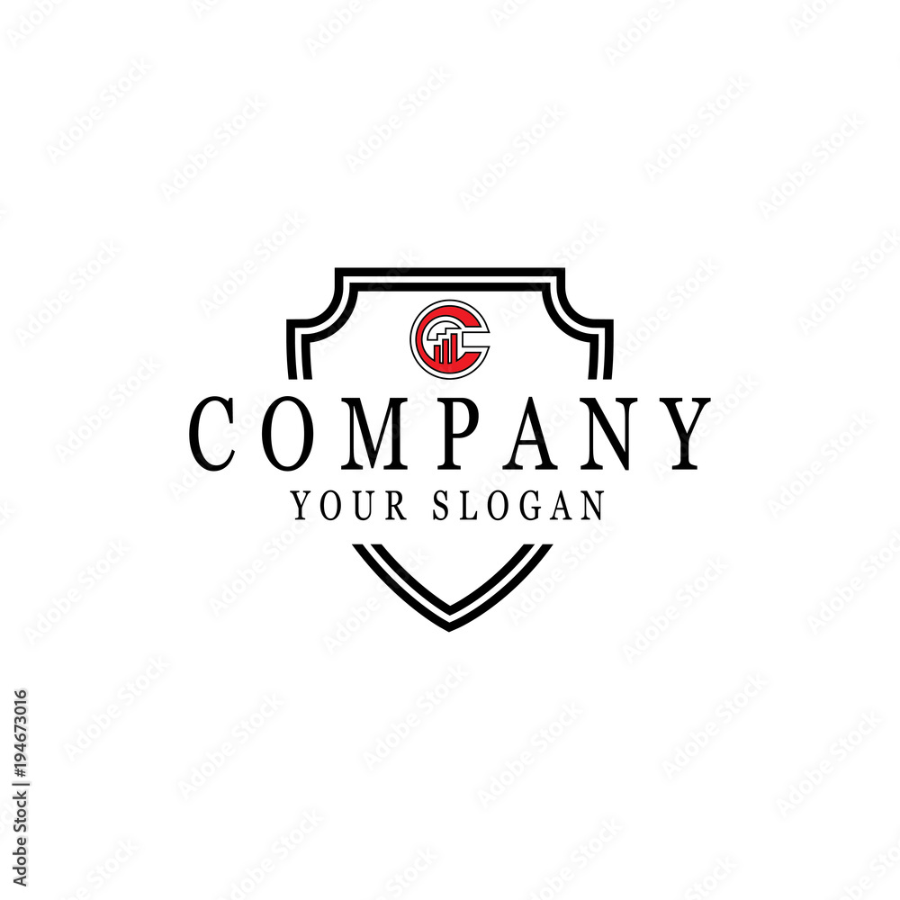 Sticker red company logo design