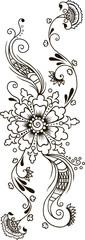 vector ornament in the form of a silhouette of a flower in Indian style