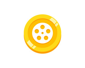 Movie Coin Icon Logo Design Element