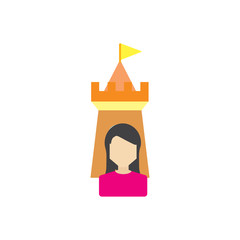Woman Castle Logo Icon Design
