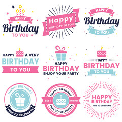 Happy Birthday Vector Logo for banner