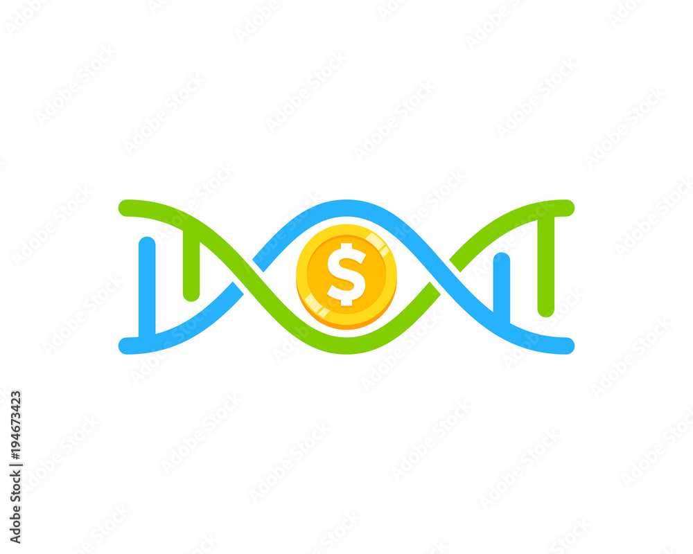 Sticker Coin Dna Icon Logo Design Element