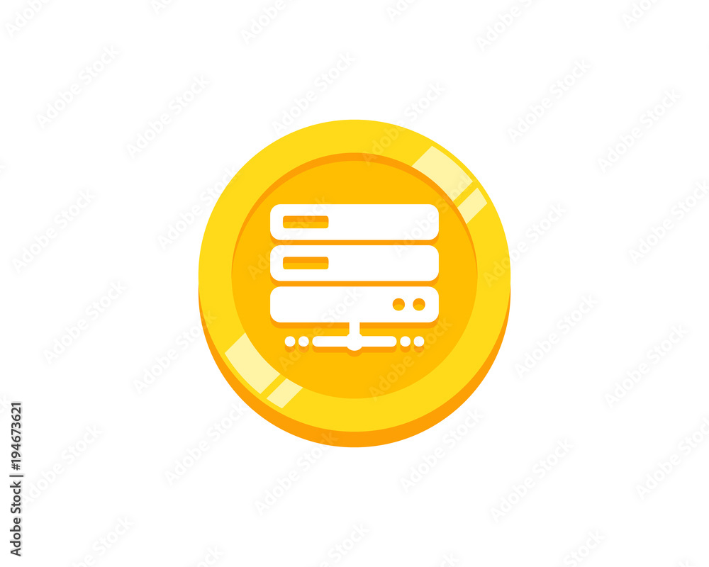 Sticker Server Coin Icon Logo Design Element