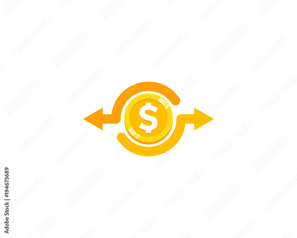 Poster Share Coin Icon Logo Design Element