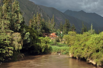 Obraz premium Landscape in the Urubamba Valley, Cuzco region, Peru