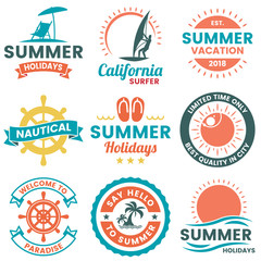 Summer Retro Vector Logo for banner