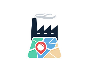 Map Factory Icon Logo Design Element