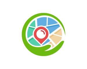Charity Map Icon Logo Design Element