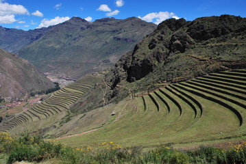 Fototapeta na wymiar Landscape in Pisac in the Urubamba Valley,Cuzco region, Peru