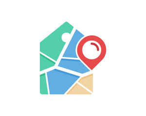 Label Map Icon Logo Design Element