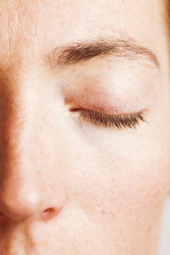 Close-up of woman's closed eye