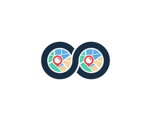 Map Infinity Icon Logo Design Element