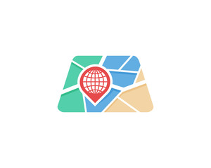 Globe Map Icon Logo Design Element