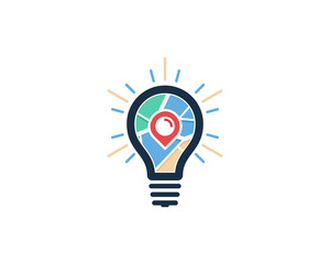 Creative Map Icon Logo Design Element